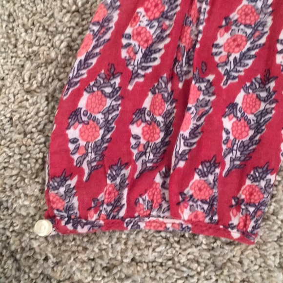 American Eagle cotton peasant blouse. Tie front,elastic waist. 3/4 sleeves Sz M - Picture 2 of 7